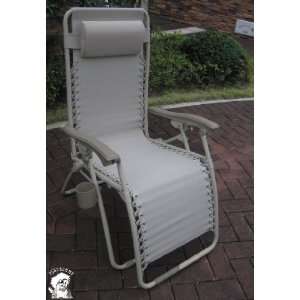  PHAT TOMMY Wide Zero Gravity Folding Lounge Chair   Tan 