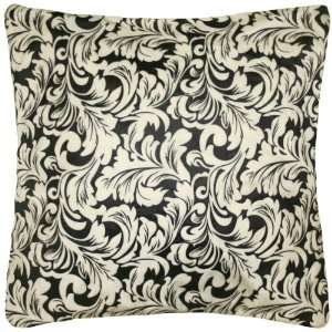  Black and White Embossed Flocked Pillow 18X18