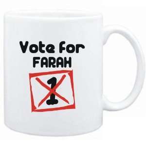  Mug White  Vote for Farah  Female Names Sports 