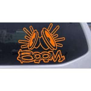 Boom Car Stereo Car Window Wall Laptop Decal Sticker    Orange 3in X 3 