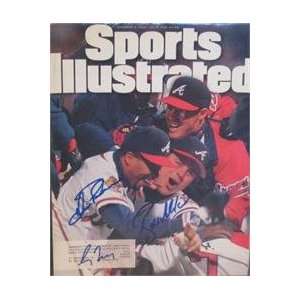 Ryan Klesko, Luis Polonia & Greg Maddux autographed Sports Illustrated 