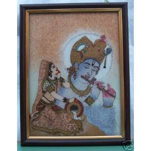  Radha thinking about Krishna, A Gem Stone Art Painting 
