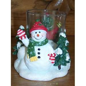  Yankee Candle Votive Tea Light Snowman Christmas Holder 