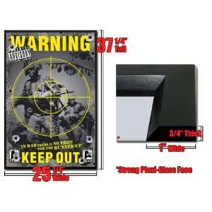   Framed Warning Video Gaming Poster Runner Up Fr 33559