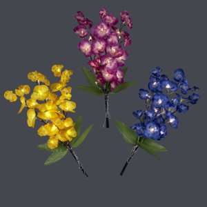 Club Pack of 12 LED Lighted Blue, Yellow and Purple Floral Branches 24 