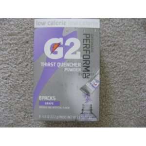 G2 Powder Packs Low Calorie Electrolyte Beverage Mix, GRAPE Flavors, 8 
