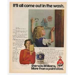  1972 Sherwin Williams Paint Drawing on Wall Print Ad (2272 