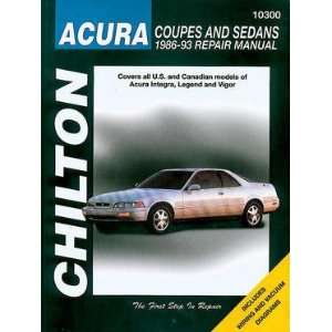  Acura Coupes and Sedans Chilton Manual (1986   1993 