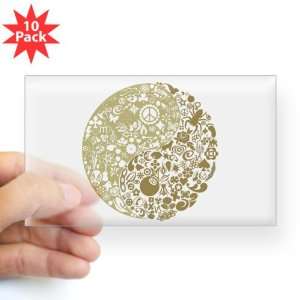  Sticker Clear (Rectangle 10Pk) Symbolic Yin Yang 