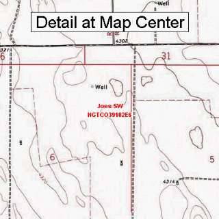   Topographic Quadrangle Map   Joes SW, Colorado (Folded/Waterproof