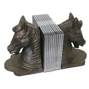  Horsehead Bookends   Cast Iron with Vintage Finish