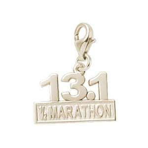 Rembrandt Charms Half Marathon Charm with Lobster Clasp, 14k Yellow 