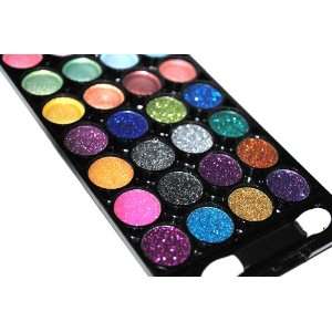  32 Color Splash Neon Glitter & Plain Eyeshadow Makeup Kit Beauty