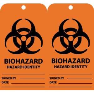 Accident Prevention Tags, Biohazard Hazard Identity, 6X3, Unrip Vinyl 