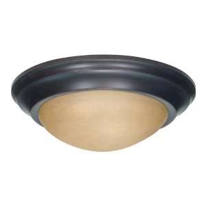  Nuvo 60/1283 Signature 3 Light Flush Mount in Mahogany 