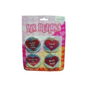  Case Of 144   2.5 Inch Heart Buttons 
