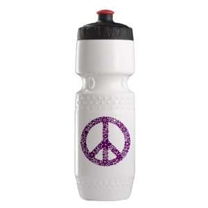  Trek Water Bottle Wht BlkRed Flowered Peace Symbol Pur 