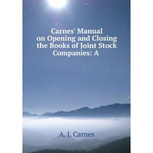  Carnes Manual on Opening and Closing the Books of Joint 