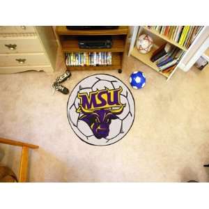   University Mankato Mavericks 29 Diameter Soccer Ball Shaped Area Rug