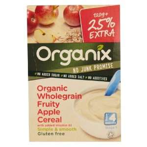 Organix 4 Month Packet Fruity Apple Cereal 150g
