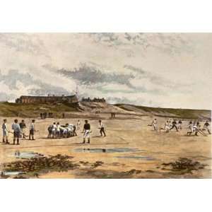 Hockey on the Beach, Rossall Etching Barraud, Francis Phillip Sports 