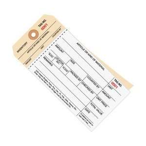  0 to 499 Numbered Inventory Tag 2 Part Carbonless Stub 