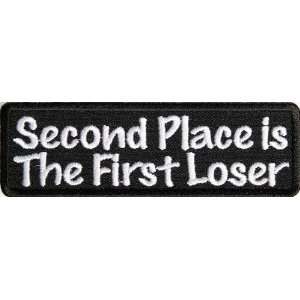  Second Place Is The First Looser Patch, 4x1.75 inch, small 