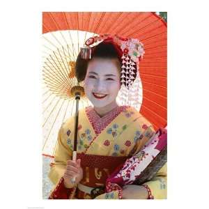  Geisha, Kyoto, Honshu, Japan HIGH QUALITY MUSEUM WRAP 