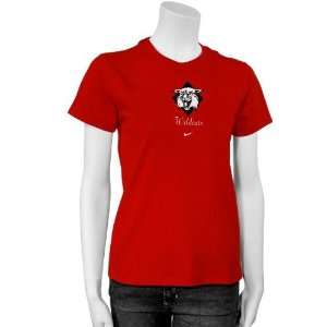   Nike Davidson Wildcats Ladies Red Team Logo T shirt