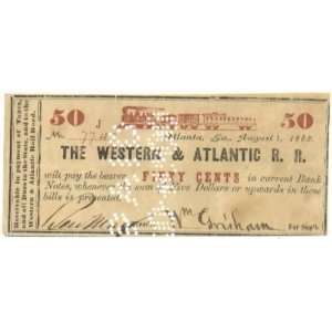    1862 Western & Atlantic RR (Atlanta, GA) 50 Cents 