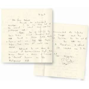  Eric Bols Autographed Letter 