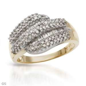Ring With 0.75ctw Genuine Clean Diamonds Well Made in Yellow Gold 