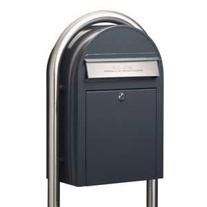 USPS Bobi 7016i Grey Modern Mailbox with Stainless Steel 