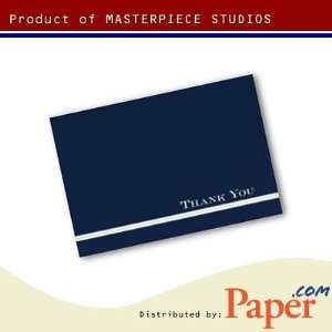  Masterpiece Brown & Blue Stripes Thank You   24 Cards & 24 