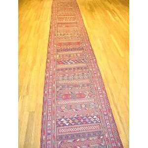  2x19 Hand Knotted Soumak Persian Rug   193x20