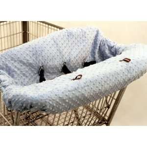  SHOPPING CART AND HIGH CHAIR COVER MINKY DOT   BLUE Baby