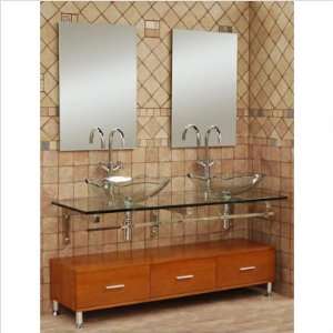 Bundle 33 Modern Glass 59 Clear Horizon Vanity Set (7 Pieces) Finish 