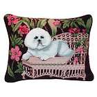 Candace Maley Bichon Dog Needlepoint Pillow  