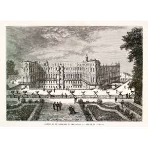 1875 Woodcut Castle Saint Germain en Laye Henry IV 