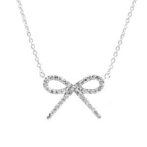  CZ Bow Necklace Emitations Jewelry