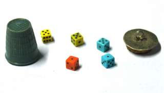 Rare travel tiny small mini dice box thimble shape dice  