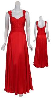 MONIQUE LHUILLIER Romantic Long Red Gown Dress 10 NEW  