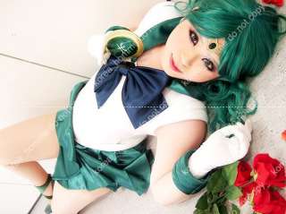 Sailor Moon Sailor Neptune Cosplay Wig v2 green wavy  