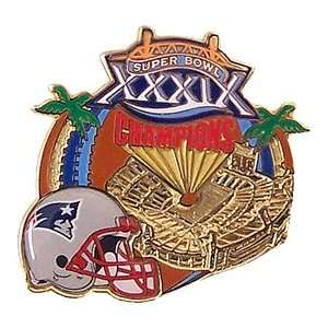  New England Patriots Super Bowl XXXIX Champs Pin   Stadium 