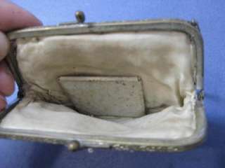 vtg 1900 1920s White Seed Bead Mercury Glass Coin Purse Handbag  