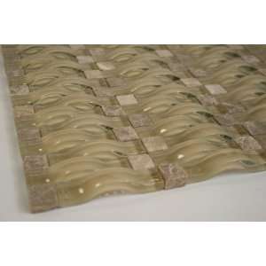  C5   Light Emperador 3D Wave Arch Glass Tile