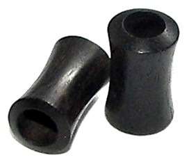 PAIR of 4g~5mm Black ARENG Wood Hollow Tunnel Plugs  
