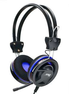 Stereo Headset w/ Microphone, 20Hz   20,000Hz, Over Head On Ear Blue 