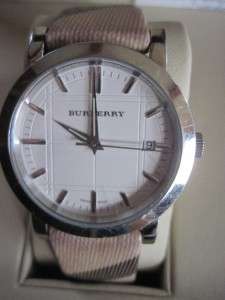   Authentic Burberry BU1390 womens Classic Check Band Wrist Watch  