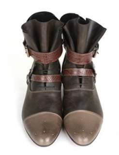 vb HOMME Custom Handmade Mens Leather Strap Boots 0065  